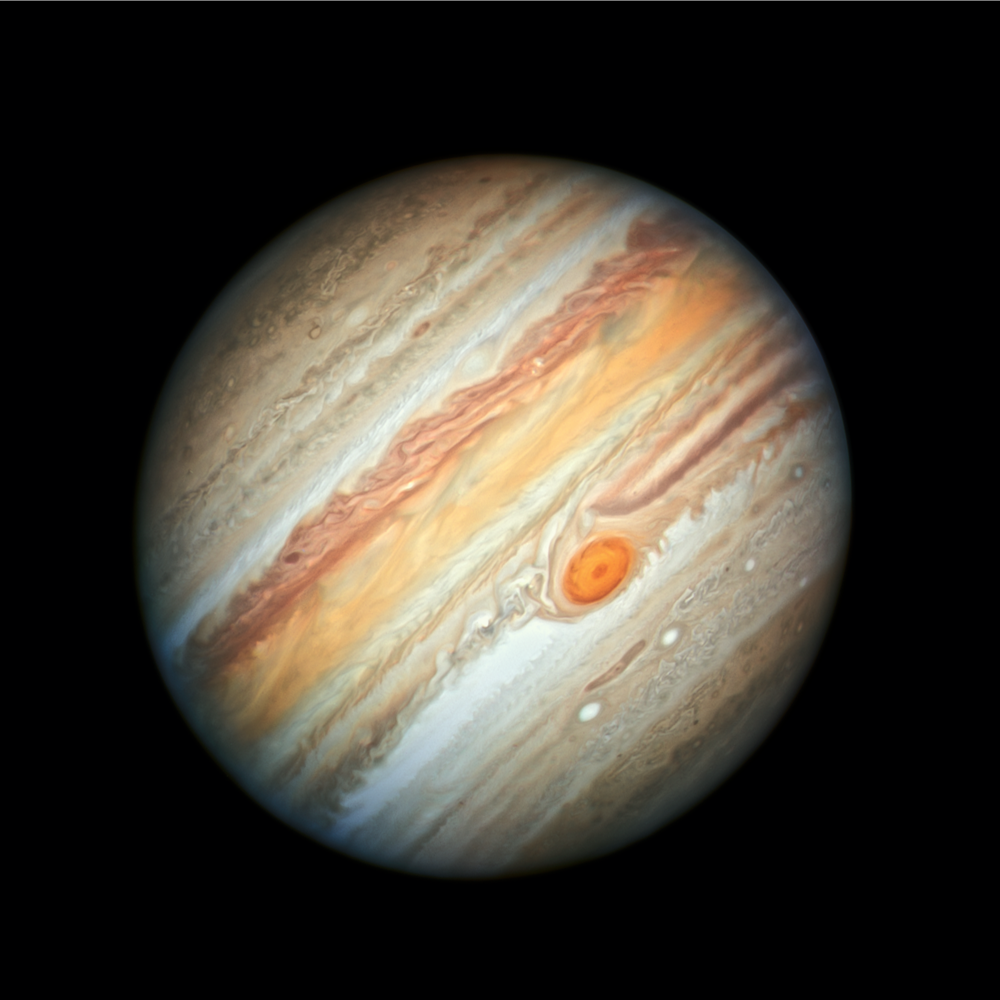 Hubble Space Telescope image of Jupiter with its cloud bands