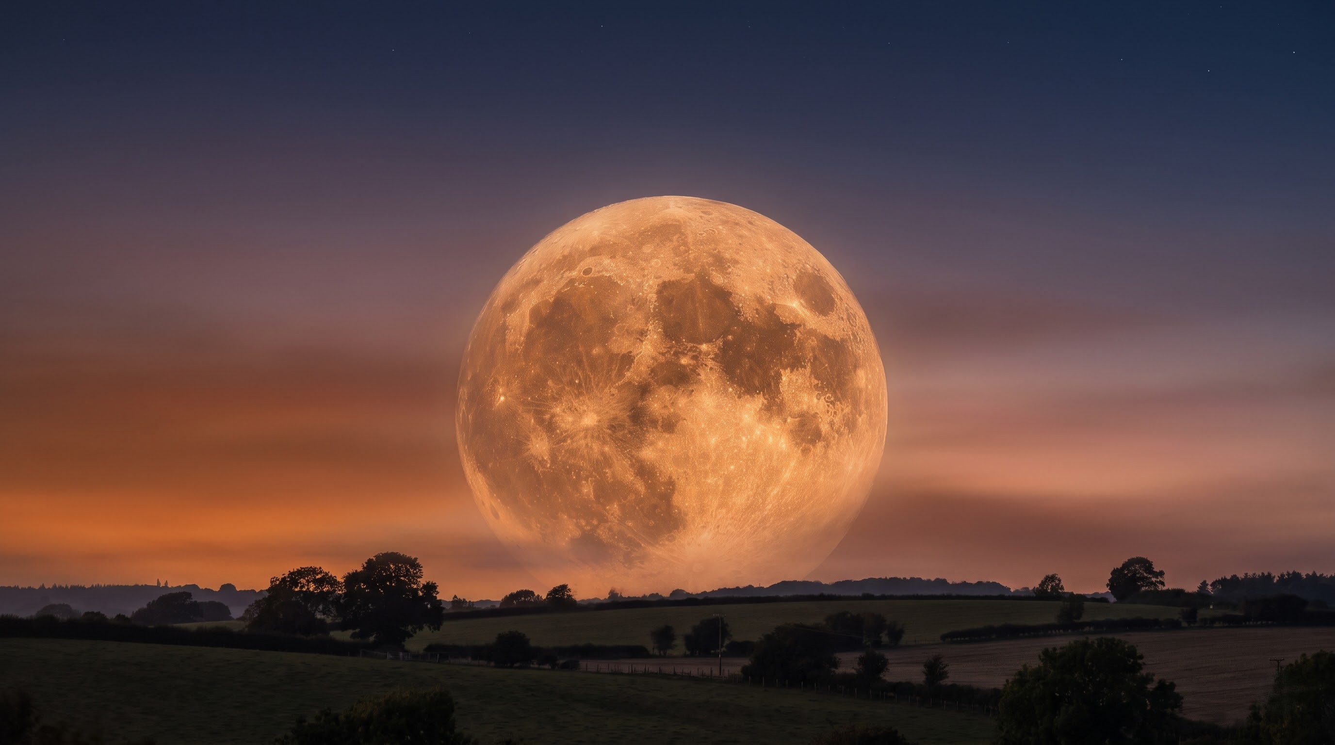 The Harvest Moon rising over the horizon in September 2026