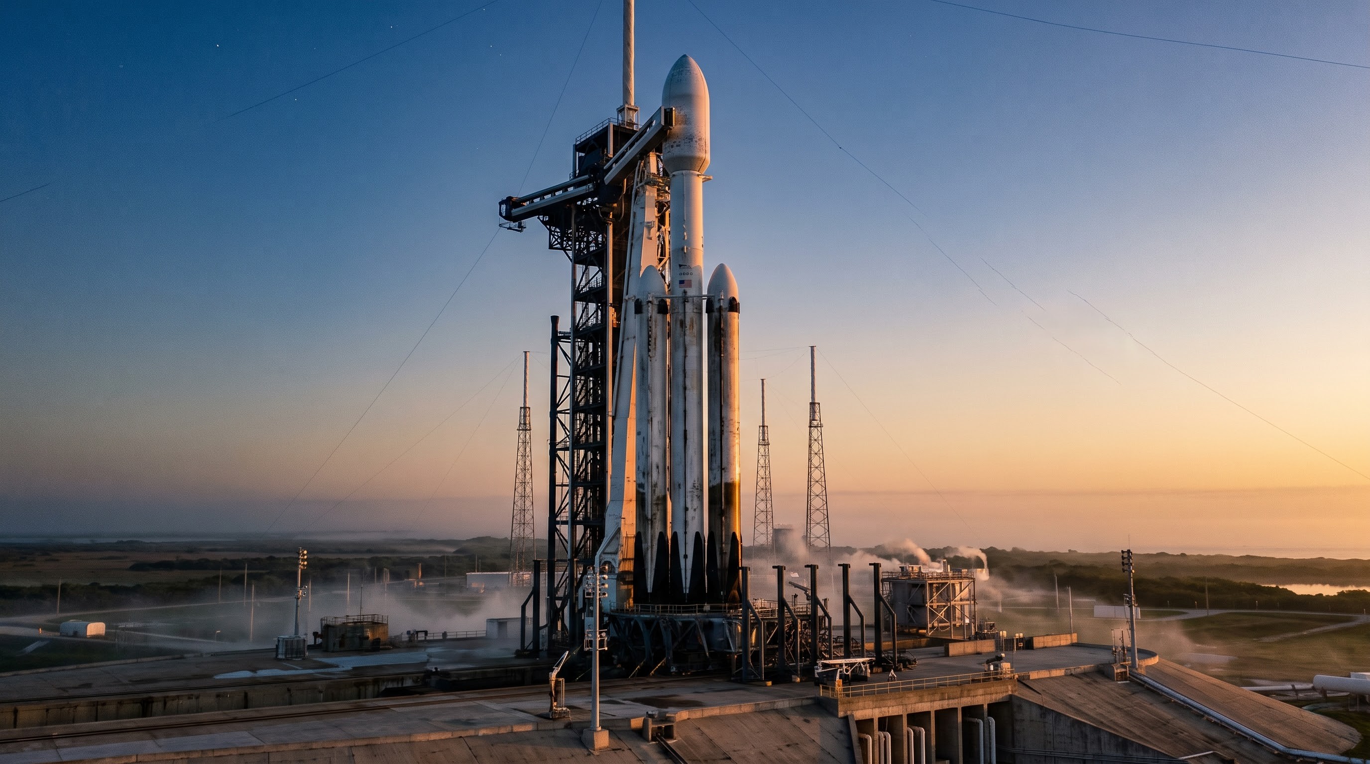 launch photo of the Roman Space Telescope atop its Falcon Heavy rocket at Launch Complex 39A “NASA’s Nancy Grace Roman Space Telescope launching aboard a SpaceX Falcon Heavy rocket”